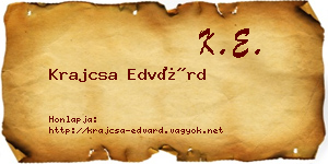 Krajcsa Edvárd névjegykártya